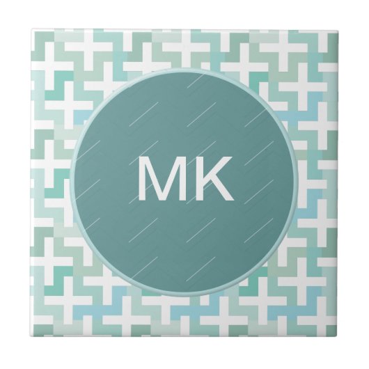 Seafoam Green Geometric Tegeltje (Voorkant)