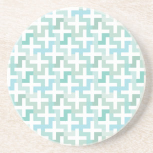 Seafoam Green Geometric Zandsteen Onderzetter