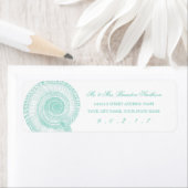 Seafoam Green Seashell Return Address Label (Insitu)