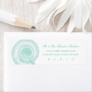 Seafoam Green Seashell Return Address Label