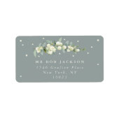 Seafoam Green Snowberry+Eucalyptus Étiquette de ad (Devant)