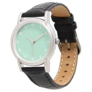 Seafoam Green Solid Color Horloge