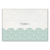 Seafoam Green+White Stylisé Waves Place Nom Carte (Devant)