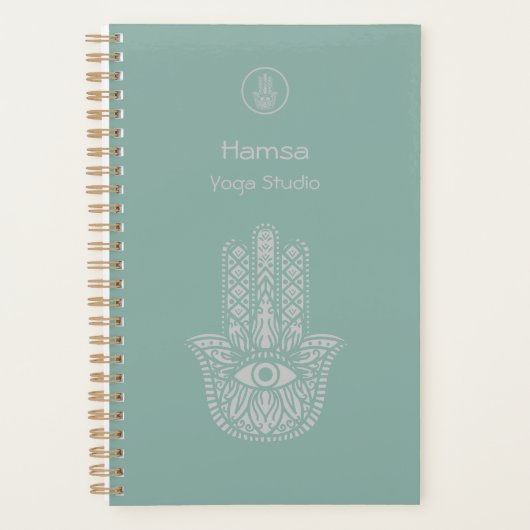 Seafoam Green Yoga Studio Hamsa personnalisable (Devant)