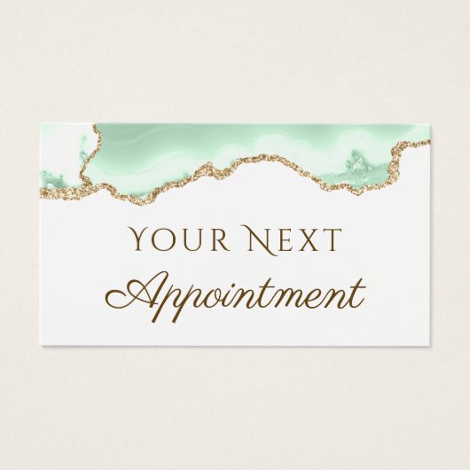 Seafoam groene agaat afspraakkaart visitekaartje (Voorkant)