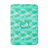 Seafoam groene kruipers op aqua badmat (Voorkant Verticaal)