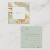 Seafoam Luxe Teal vert et carte de visite d'agate (Devant / Derrière)