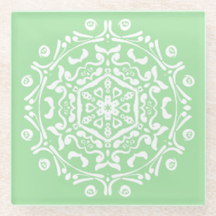 Seafoam Mandala Glazen Onderzetter