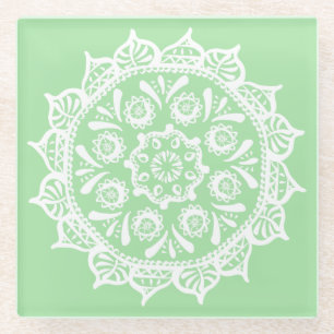Seafoam Mandala Glazen Onderzetter