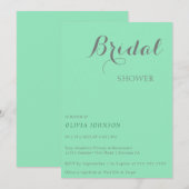 SEAFOAM Minimale Bridal Shower-uitnodiging Kaart (Voorkant / Achterkant)
