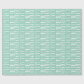 Seafoam Mint Green Birthday Gepersonaliseerde naam Cadeaupapier (Vlak)