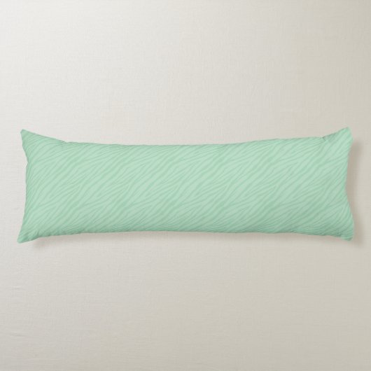 Seafoam Mint Green Zebra Print Lichaamskussen (Voorkant)