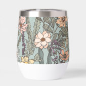 Seafoam Pink Yellow Retro Wildflower (Arrière)