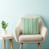 Seafoam, Sage & Baby Blue Striped Patroon Kussen (Stoel)