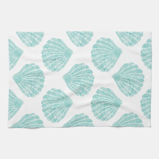 Seafoam Seashell Pattern Theedoek (Horizontaal)