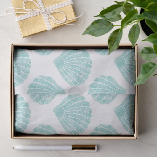 Seafoam Seashell Pattern Tissuepapier (Geschenk)