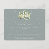 Seafoam Snowberry + Eucalyptus boeket receptie Informatiekaartje (Voorkant)