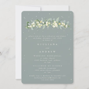 Seafoam Snowberry + Eucalyptus bruiloft repetitie Kaart