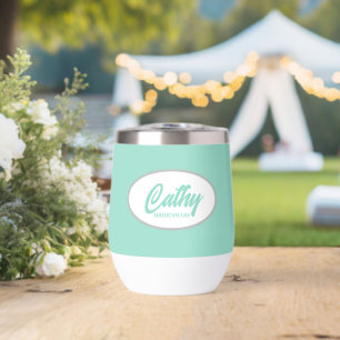Seafoam Stylisé Nom Mariage Bridesmaid Nom