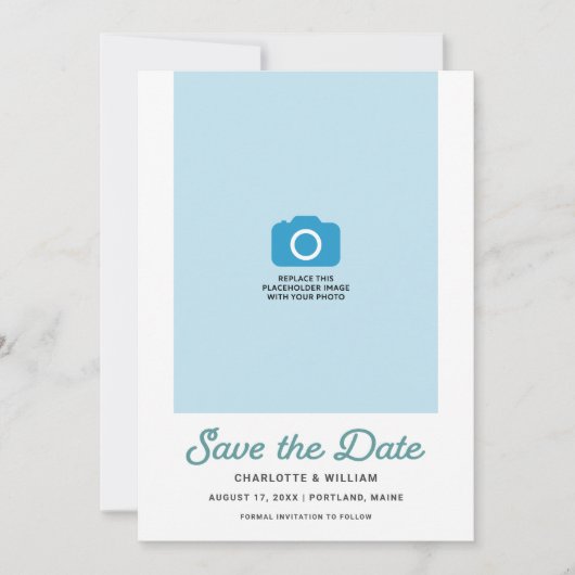 Seafoam Waves Photo Enregistrer la carte Date (Devant)