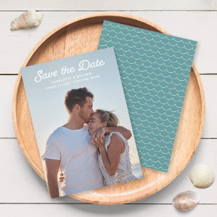 Seafoam Waves Volledige foto Save the Date Kaart