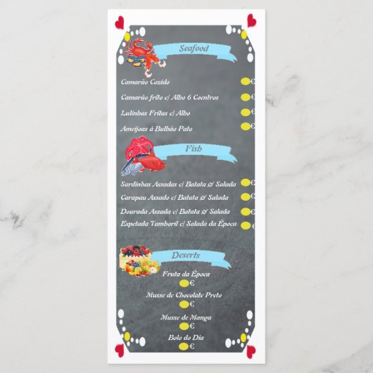 Seafood and Fish Restaurant Menu (Dos)