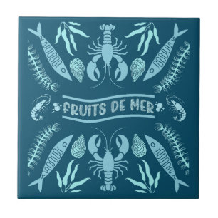 Seafood Art Decor Prints Tegeltje