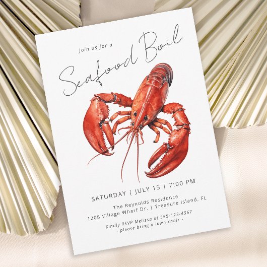 Seafood Boil Fun Outdoor Dinner Party Kaart