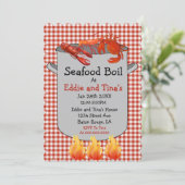 Seafood Boil Red Gingham Kaart (Staand voorkant)