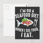 Seafood Diet Funny Zee Food Joke Briefkaart (Voorkant / Achterkant)