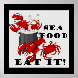 Seafood eet het op! Poster