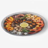 Seafood Platter Papieren Bordje (Gekanteld)