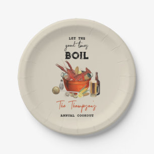 Seafood Zomer Jaarlijkse Crawfish Boil Party Papieren Bordje