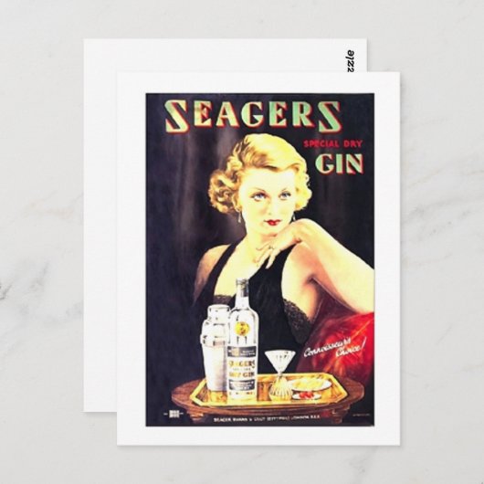Seager's Gin Briefkaart (Voorkant / Achterkant)