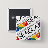 SEAGLA Square Logo Pin Vierkante Button 5,1 Cm (Voorkant /achterkant)