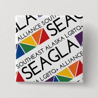 SEAGLA Square Logo Pin Vierkante Button 5,1 Cm