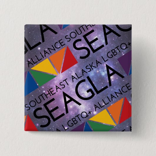 SEAGLA Square Space Logo Pin Vierkante Button 5,1 Cm (Voorkant)
