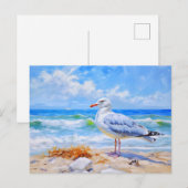 Seagul op het strand van Baltisch zee. impressioni Briefkaart (Voorkant / Achterkant)