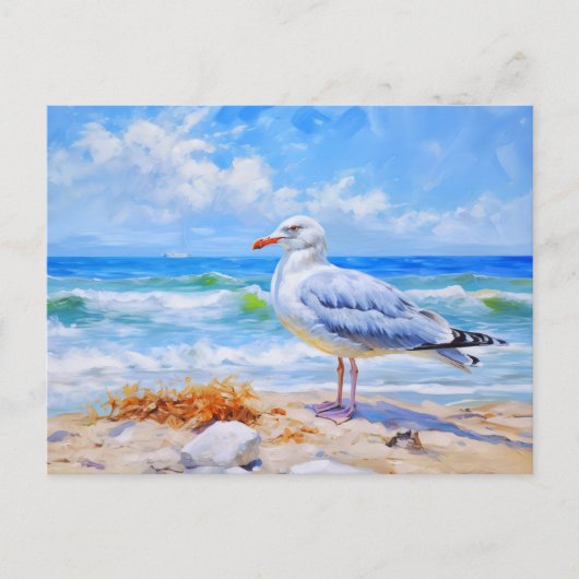 Seagul op het strand van Baltisch zee. impressioni Briefkaart (Voorkant)