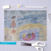 Seagulatie op het papier van het beach-weefsel (Craft)