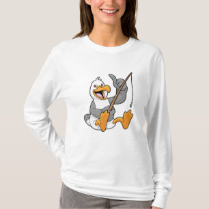 Seagull at Fishing with Fishing Road T-shirt