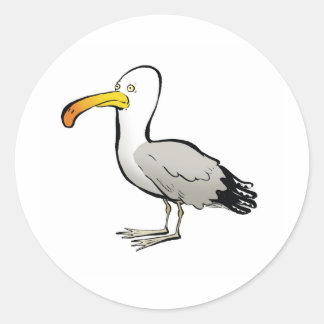 Seagull au naturel ronde sticker
