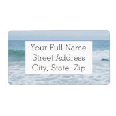 Seagull bij het strand in Californië Etiket (Voorkant)