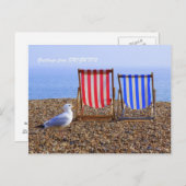Seagull & Deckchairs Briefkaart (Voorkant / Achterkant)