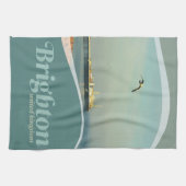 Seagull Flyin à Brighton Pier Cuisine Torchon (Horizontal)