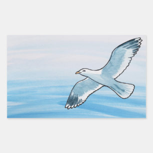 Seagull in Flight Rechthoekige Sticker