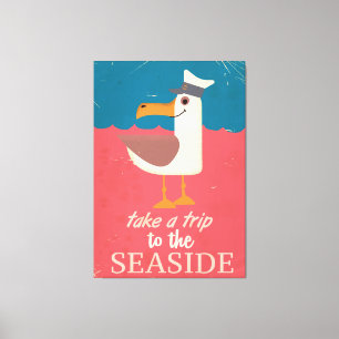 seagull-kuil reisposter. canvas afdruk