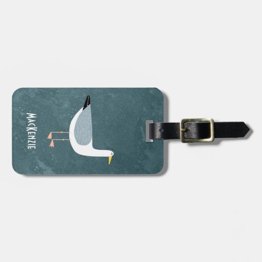 Seagull Nautical Personalized Bagagelabel (Voorkant horizontaal)