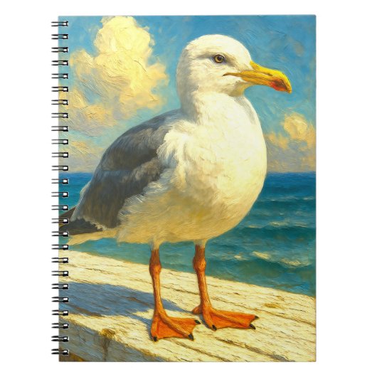 Seagull Notebook | Coastal Beach Bird Art Journal (Devant)