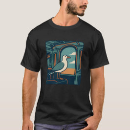 Seagull Retro Travel Window Art T-shirt